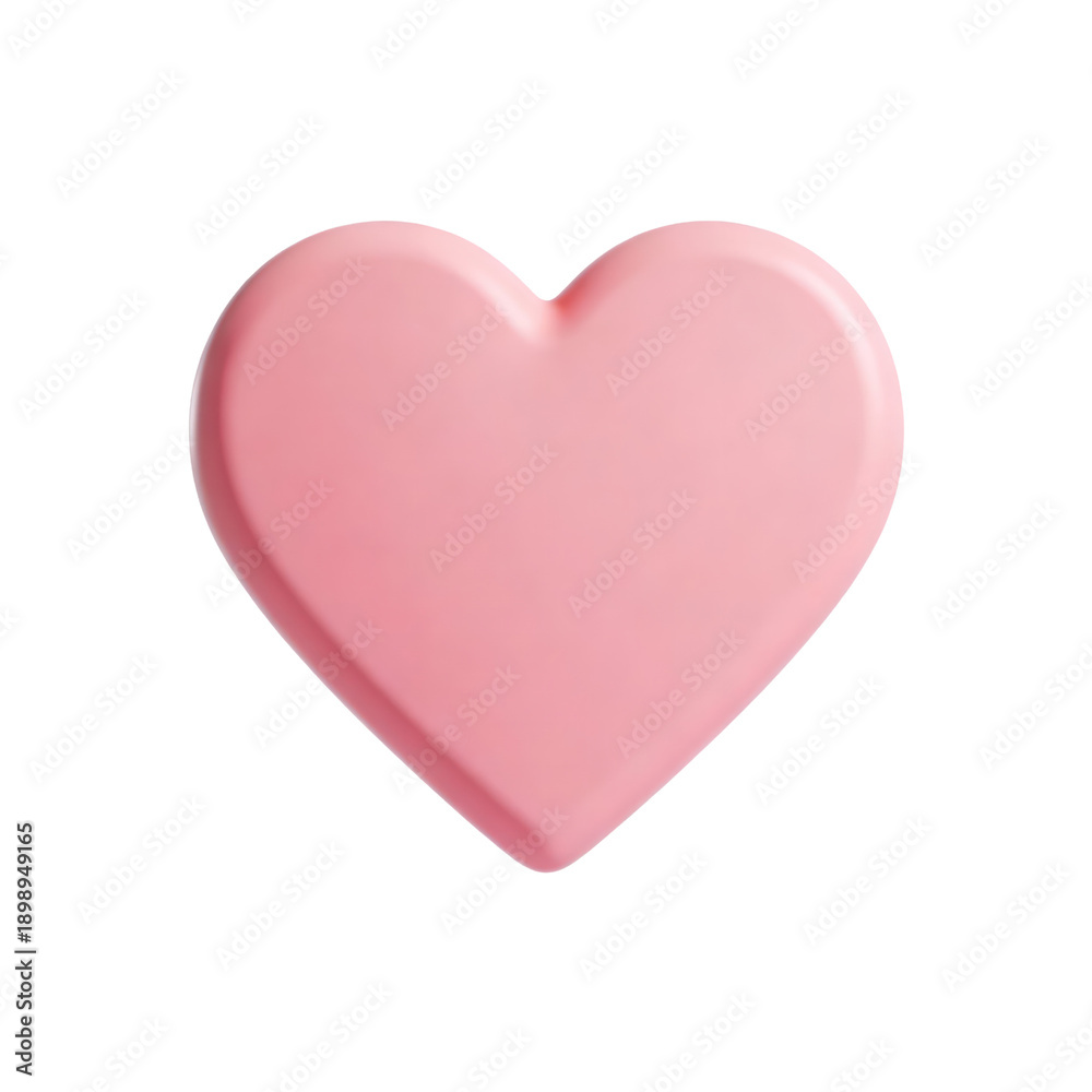 Fototapeta premium Soft Pink 3D Heart Icon Isolated on Transparent Background, Generative AI