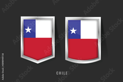 Free Download Vector Illustration of CHILE Label Logo. CHILE Badge Sign CHILE With Flag, Chilean Product Label Banners Template. - GFXLoad