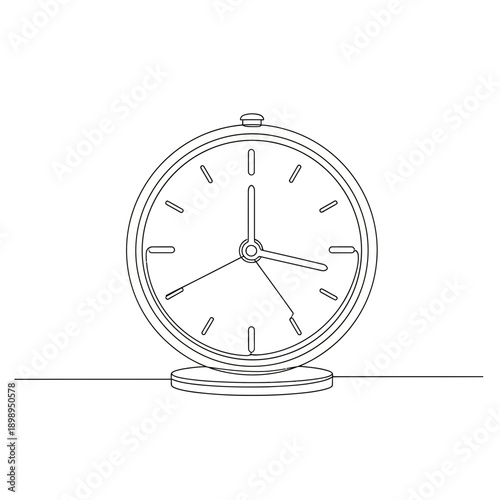 Minimalist Alarm Clock Line Art