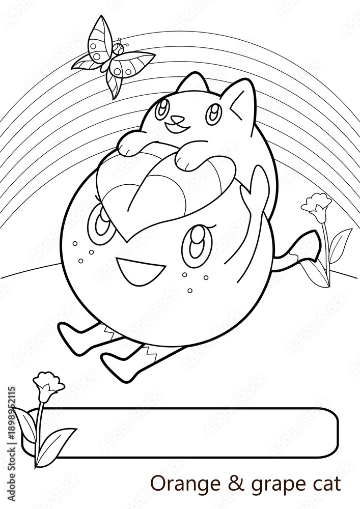 Fototapeta premium Fruit characters coloring page