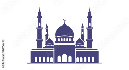 Ramadan Kareem 2026 A Serene Silhouette of a Grand Mosque, Symbolizing Faith and Devotion During the Holy Month