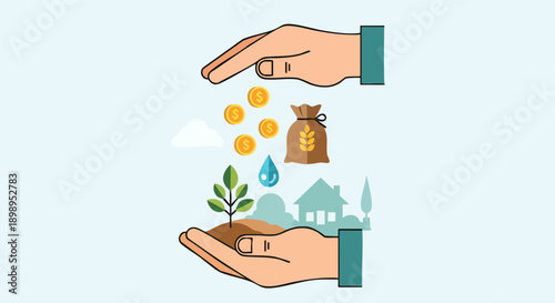 Cultivating prosperity and community well-being with sustainable practices and charitable giving for Ramadan Kareem 2026, symbolizing protection and growth