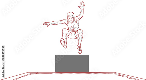 Man jumping over a box in a dynamic athletic movement