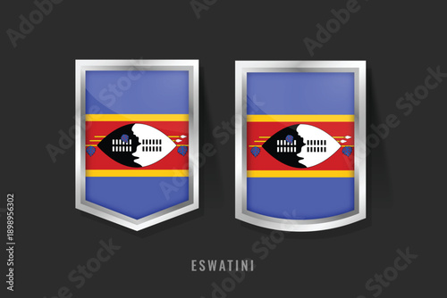Vector Illustration of Eswatini Label Logo. Eswatini Badge Sign Eswatini With Flag, Eswatini Product Label Banners Template