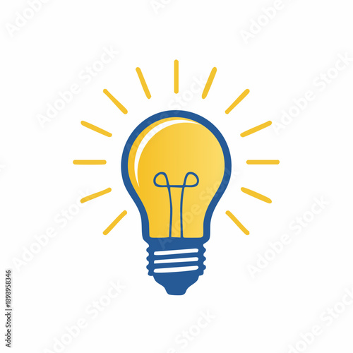 Idea light bulb concept with rays