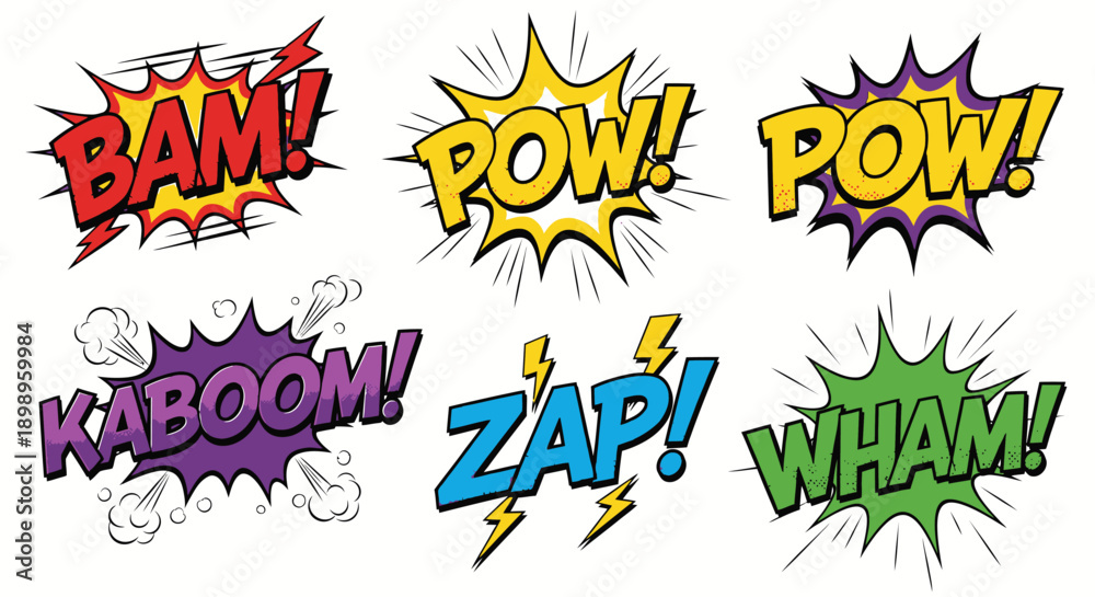 Fototapeta premium comic book explosion words