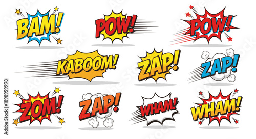Comic book explosion speech bubbles