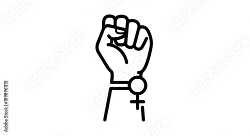 Female empowerment symbol fist with venus sign