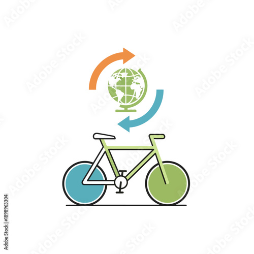 Global Bicycle Travel and Environmental Transport Concept.