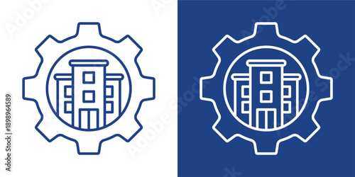 Infrastructure Blue And White Icon Style Collection