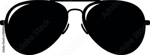 Aviator Sunglasses Icon Vector Silhoutte Black and White Cricut Desighn