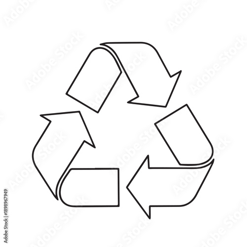 Iconic recycling symbol illustrating waste reduction, reuse, and environmental sustainability.