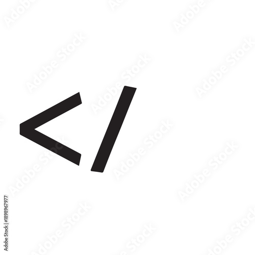 Minimalist code symbol icon featuring angle brackets and slash.