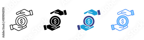 Cash Payment  icon set multiple style collection