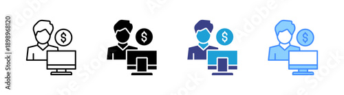 Finance Advisor icon set multiple style collection