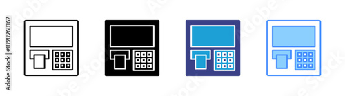 Atm Machine icon set multiple style collection