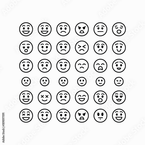 Collection of various emoticon faces