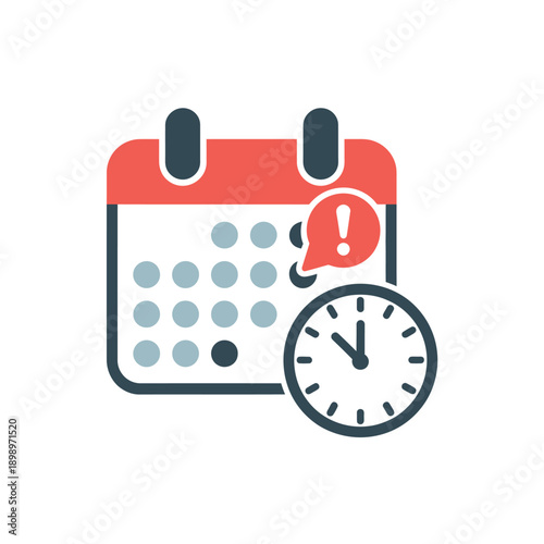 Important event reminder on calendar with clock