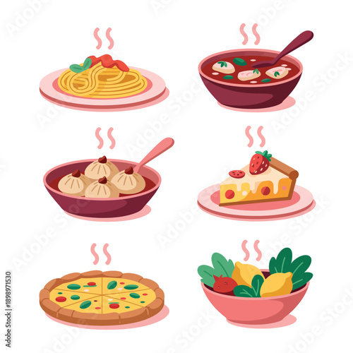 Delicious food items are displayed in the image