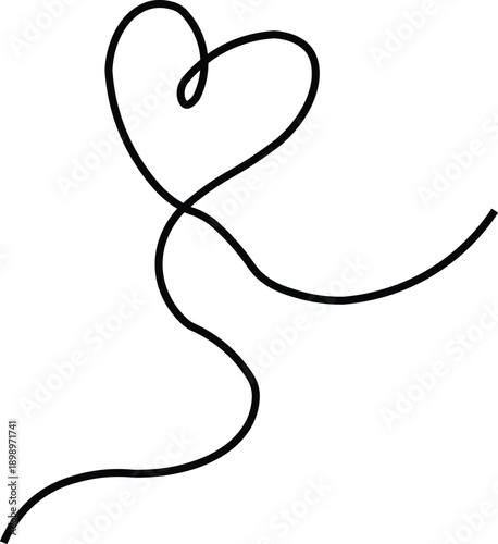 Single Line Heart – Love and Romance Illustration.