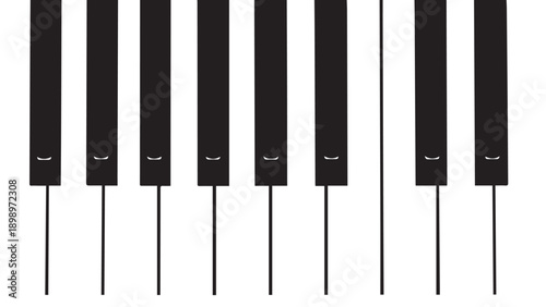 Close-up of a piano keyboard showing black and white keys in a musical setting.