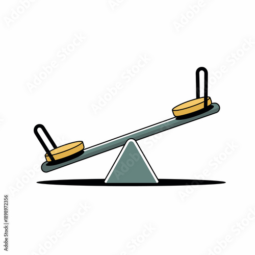 Balance scale with two yellow objects