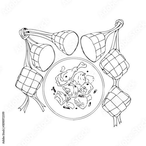 Whimsical plate illustration featuring playful animals surrounded by hanging decorative lanterns in a circular design.