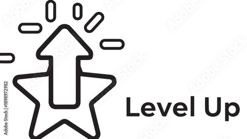 Level Up Icon featuring a star and rising arrow graphic.