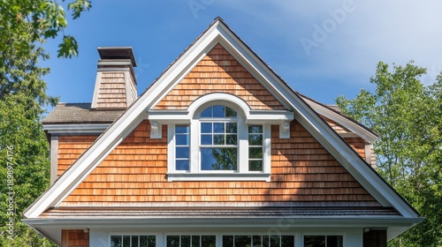 Architectural Detail: Gable Window and Cedar Shake Siding