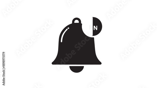 Simple notification bell icon with a small badge on white background.