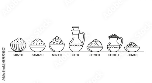 Traditional persian new year nowruz haft seen table setting elements