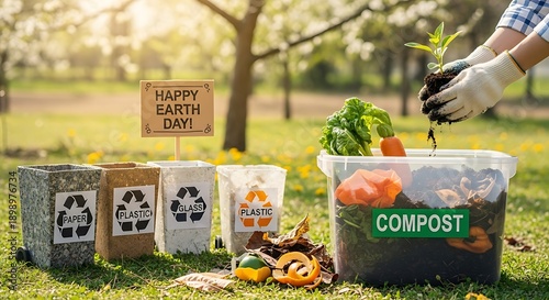 Celebrating earth day with sustainable composting and recycling practices