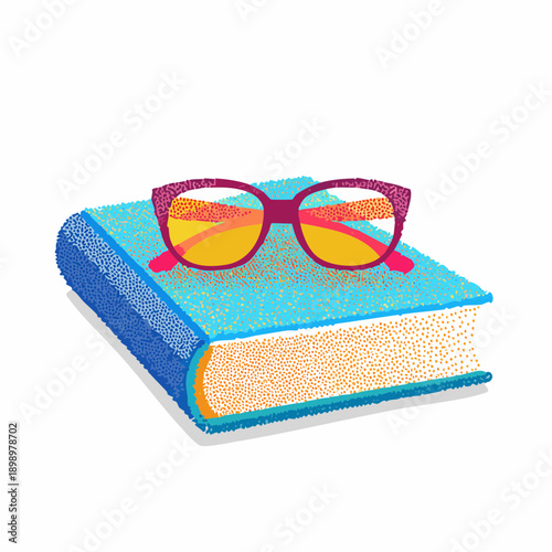 Sunglasses Resting on a Book Cover.