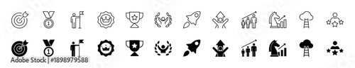 Success icon set. Vector illustration.