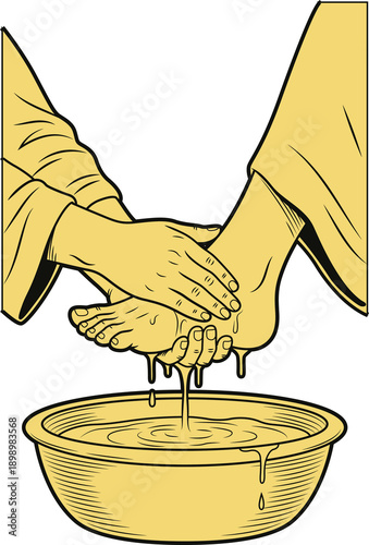 Tableau sur toile Jesus Washing Feet: A Symbol of Humility and Service