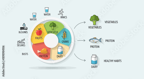 Modern infographics options banner vector illustration featuring a business design template with web icons and a circular layout diagram for a professional presentation concept