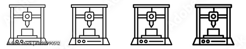 3D Printing Machine  Icon Set Different Style Collection