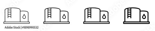 Fuel Storage Tank  Icon Set Different Style Collection
