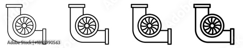 Ventilation System  Icon Set Different Style Collection
