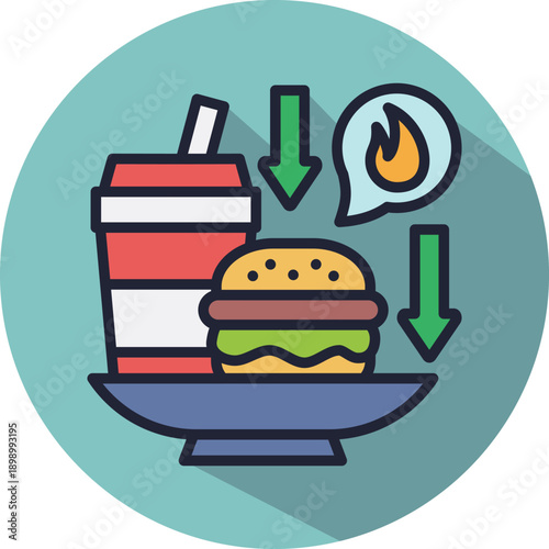 Low Calorie Menu isometric icon