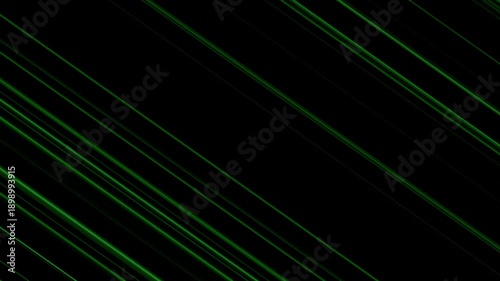 Abstract Green Lines on Black Background Motion Graphics.