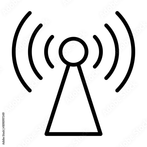 Radio Communication Icon - Black Outline