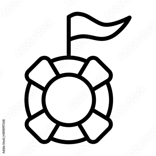 Rescue Mission Icon - Black Outline