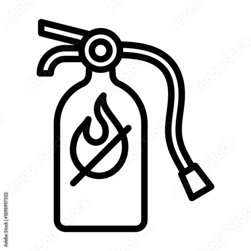 Fire Extinguisher Icon - Black Outline