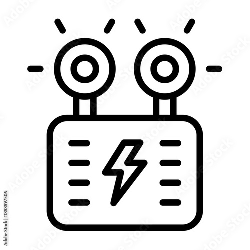 Emergency Lighting Icon - Black Outline