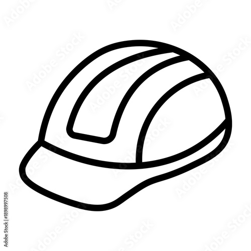 Safety Helmet Icon - Black Outline