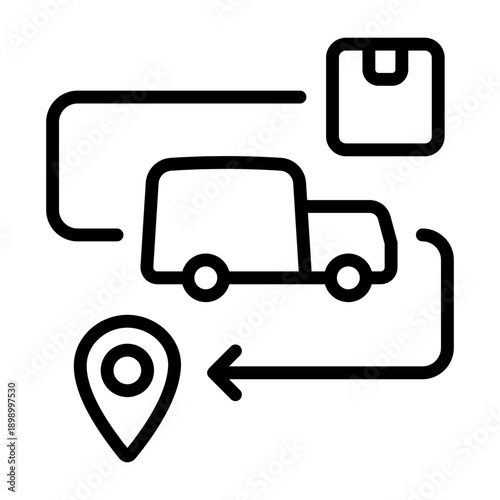 Supply Distribution Icon - Black Outline
