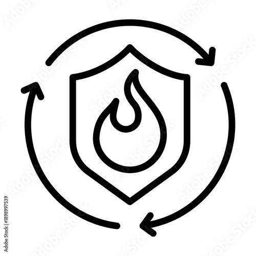 Disaster Recovery Icon - Black Outline