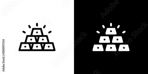 Gold icon concept with flat Black White Background. Vector illustration.