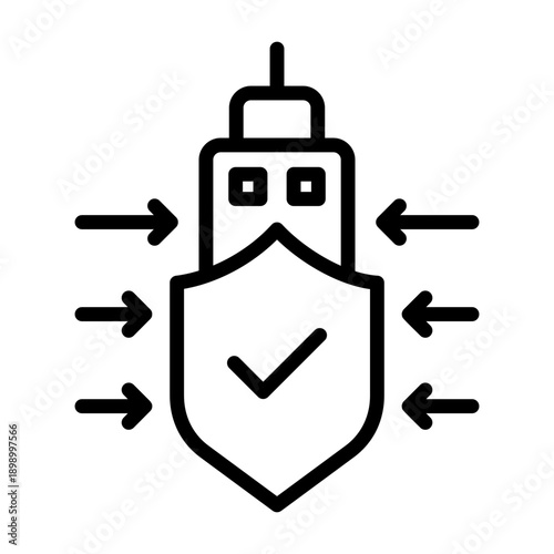Resilience Building Icon - Black Outline